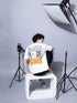 Bold Comfort: Men's Oversize Printed Cotton T-Shirt Grey